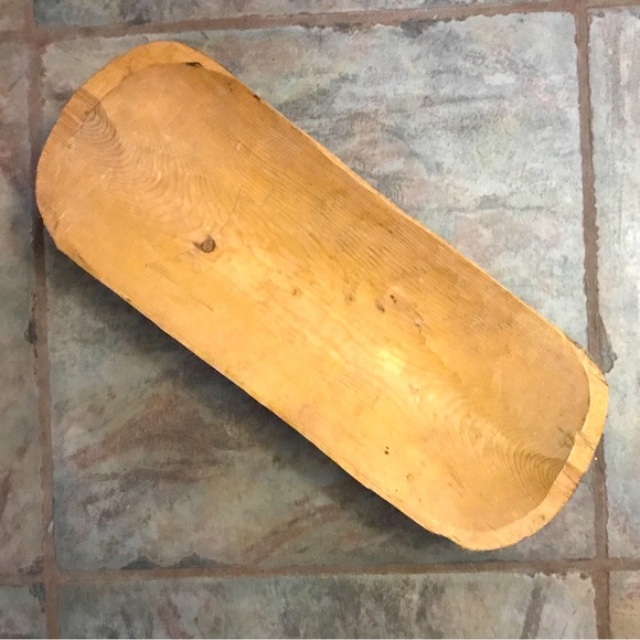 Hand Hewn Wooden Dish from Mexico. 19” Long. Rustic & Sturdy - Picture 3 of 4